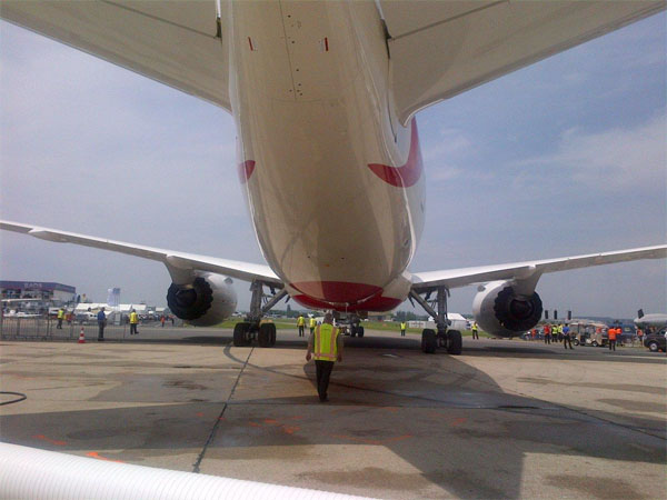 Rear of a plane